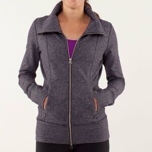 Lululemon Daily Yoga Jacket Black Swan / Herringbone Black Swan Size 8